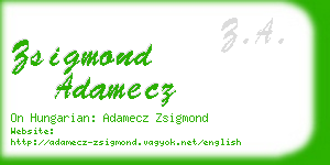 zsigmond adamecz business card